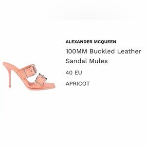 Alexander McQueen Apricot Dual Buckle Leather Mules